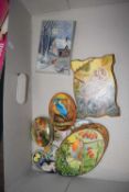 Collection of Denise Worsdall miniature pictures and fridge magnets decorated with various birds and