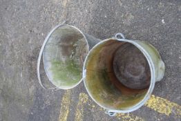 Two galvanised buckets