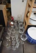 Quantity of various drinking glasses