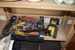 Mixed Lot: Various assorted die cast and other toy vehicles together with a Tonka bulldozer