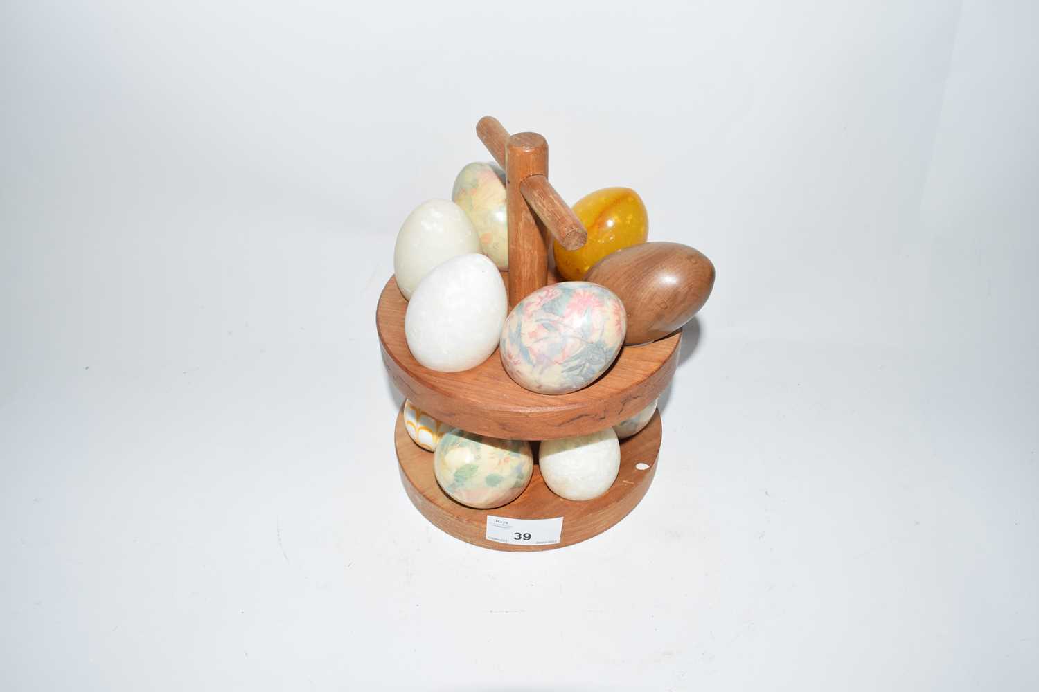 Collection of various polished stone eggs