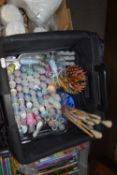 Arts and Crafts branded bag containg various coloured pencils, paints and arts supplies