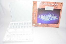 Box glass chess set