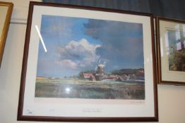 After Frank Wootton, coloured print, Cley Mill, signed in pencil, framed and glazed