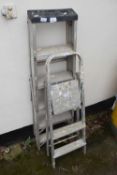 Two aluminium step ladders