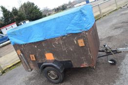 Single axle trailer with plywood box frame