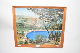 Dalia (contemporary) study of a Mediterranean bay scene, oil on canvas, framed