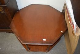 Modern octagonal mahogany veneered coffee table