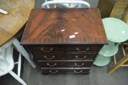 Reproduction mahogany five drawer chest, 62cm wide