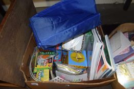 One box of various educational books and assorted sundries