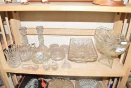 Mixed Lot: Various glass vases, glass dressing table items and others