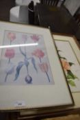 Three various floral prints