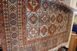 20th Century wool floor rug decorated with geometric pattern
