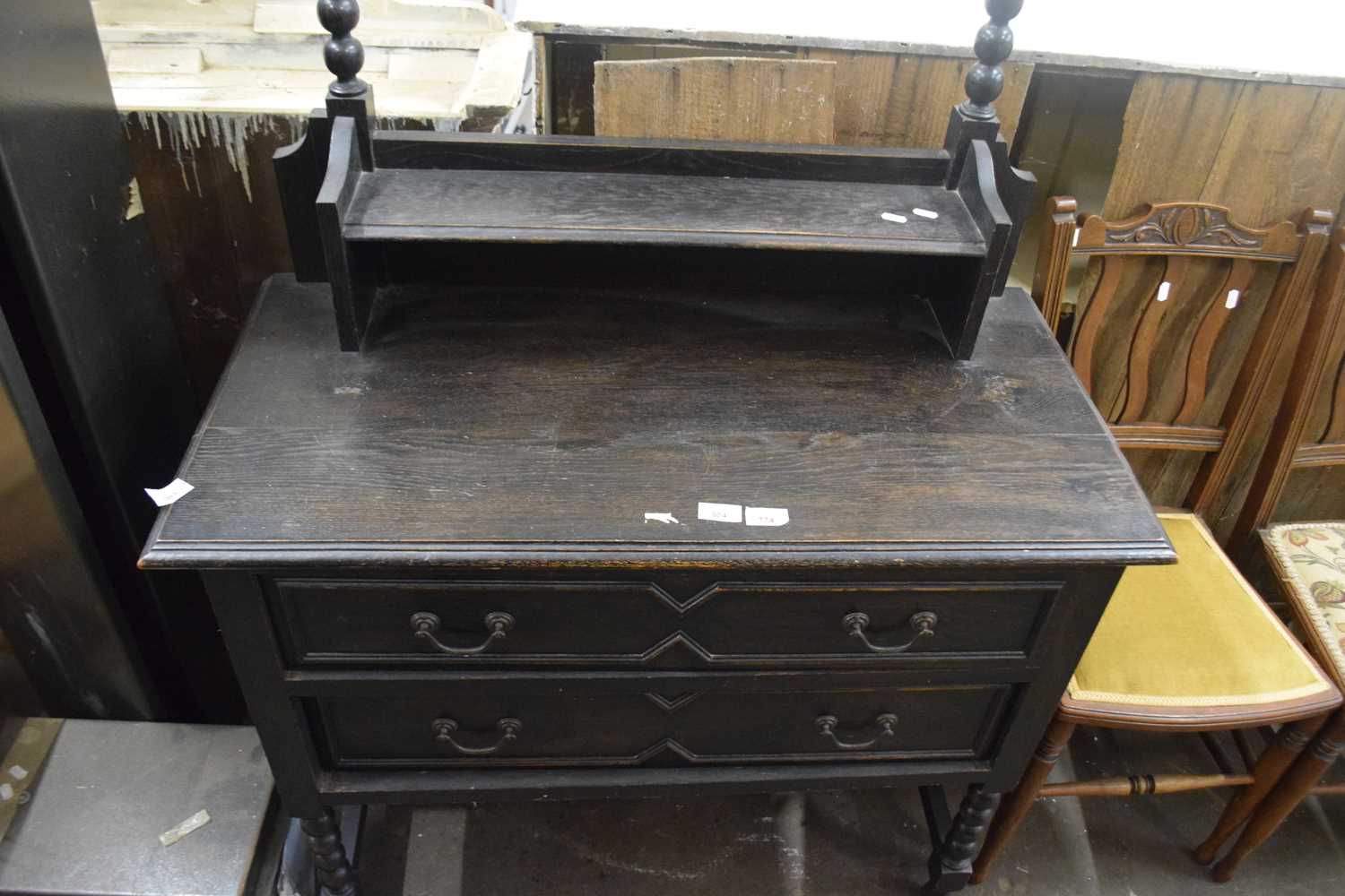 Early 20th Century dark oak dressing chest