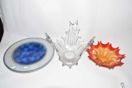 Three various Art Glass bowls