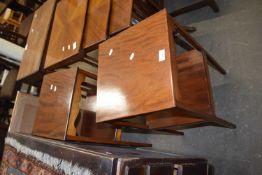 Pair of 20th Century square mahogany two tier bedside tables