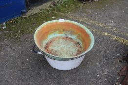 Two vintage circular enamel bowls