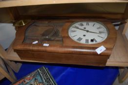 20th Century walnut veneered wall clock