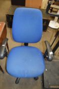 Blue upholstered office chair