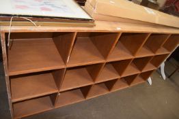 Fifteen section pigeon hole cabinet, 198cm wide