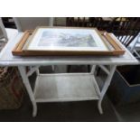 Painted bamboo two tier occasional table