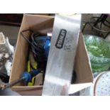 Box of various tools to include a soldering iron