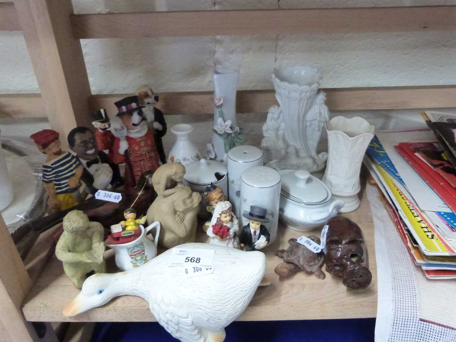 Mixed Lot: Various assorted ornaments, small vases, salt and pepper pot etc