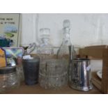 Mixed Lot: Various decanters, pewter tankard and other items