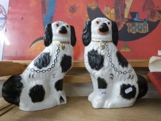 Pair of 20th Century Staffordshire Pottery spaniels