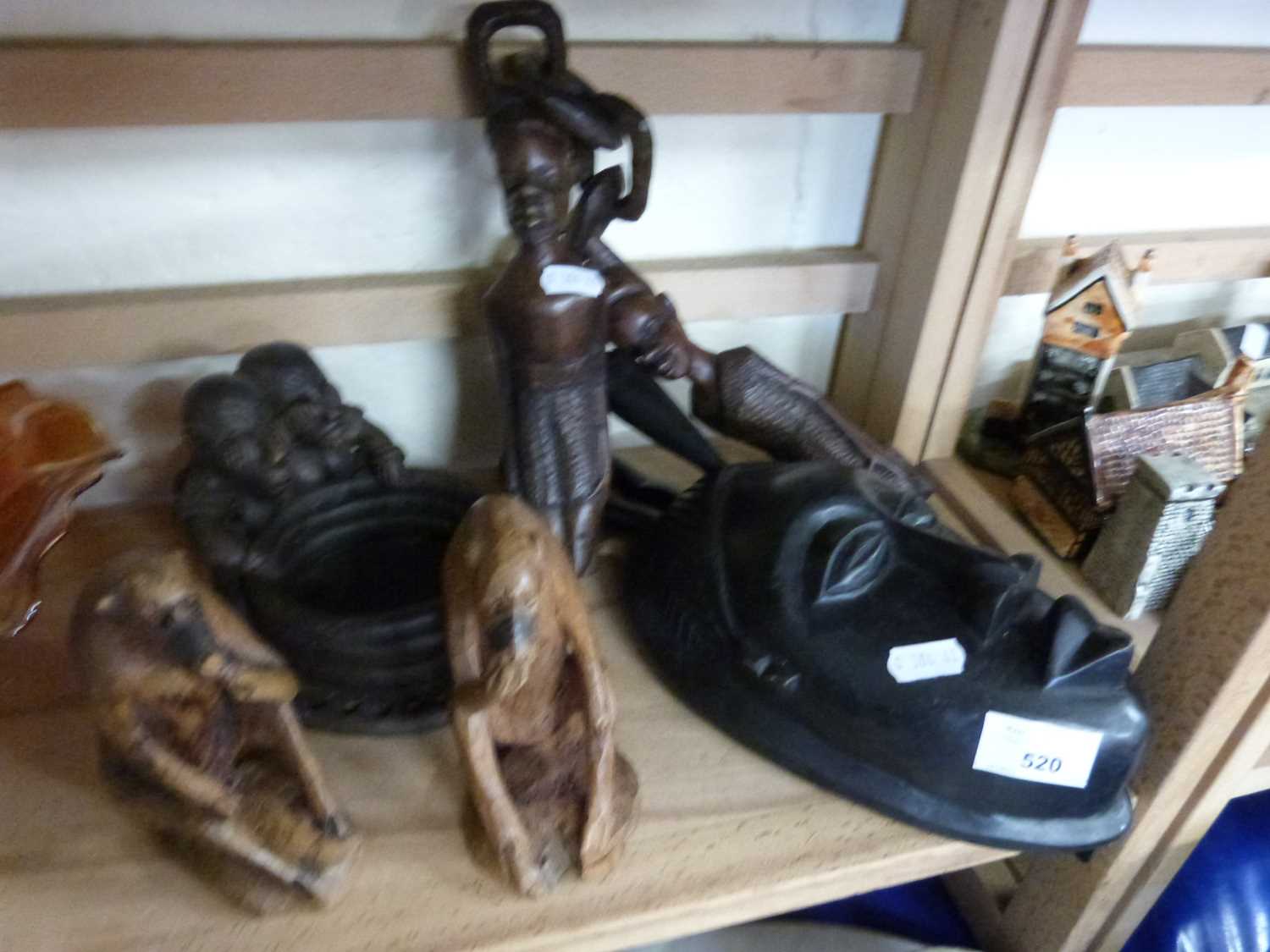 Mixed Lot: Various African figures, wall mask and other items