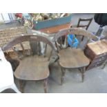 Pair of bow back kitchen chairs
