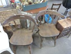 Pair of bow back kitchen chairs