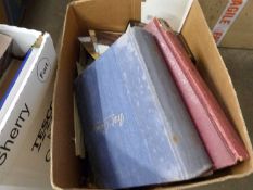 Box containing assorted postcards loose and in albums