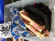 One box of various skirts, sandles etc
