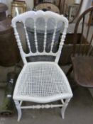 Cane seated bedroom chair