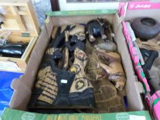 One box of various African carved ornaments