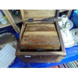 Set of Indian hardwood metal bound storage boxes