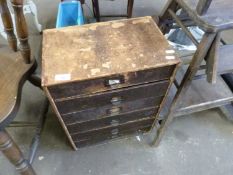 Vintage table top six drawer chest