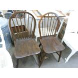 Pair of elm seated kitchen chairs
