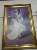 Modern gilt framed print of a lady