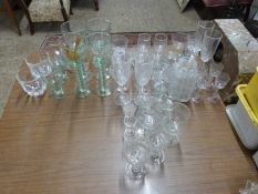 Mixed Lot: Various assorted drinking glasses, decanters, ornaments etc
