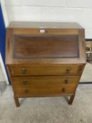 Early 20th Century mahogany veneered three drawer burear