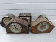 A group of five various early 20th Century mantel clocks - for restoration