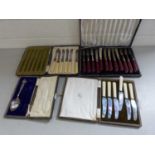 Collection of various cased cutlery