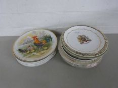 Collection of various decorated plates