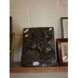 Bronzed resin wall plaque modelled as Napolean on horseback