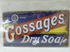 Enamel sign marked "Gossages Dry Soap"