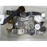 Box of various assorted wristwatches