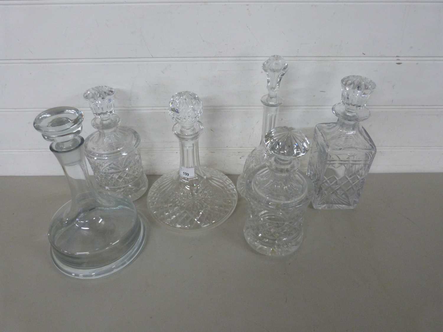 Collection of six various decanters