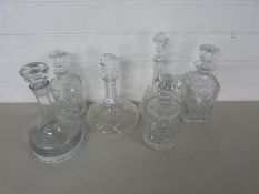 Collection of six various decanters